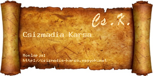 Csizmadia Karsa névjegykártya